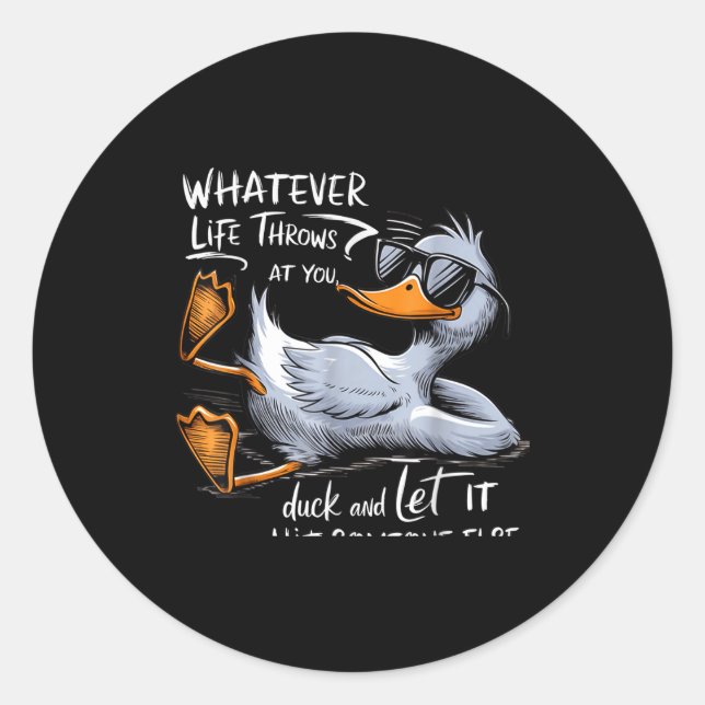 Adesivo Redondo Funny Duck Graphic Tee Men Women Funny Quote  (Frente)