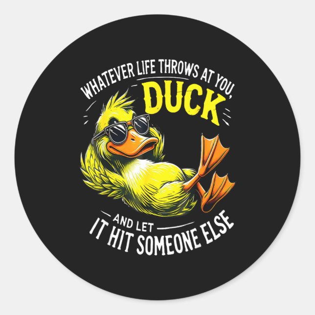 Adesivo Redondo Funny Duck Graphic Tees Men Women Funny Quote  (Frente)