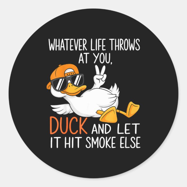 Adesivo Redondo Funny Duck Graphic Tees Men Women Funny Quote  (Frente)