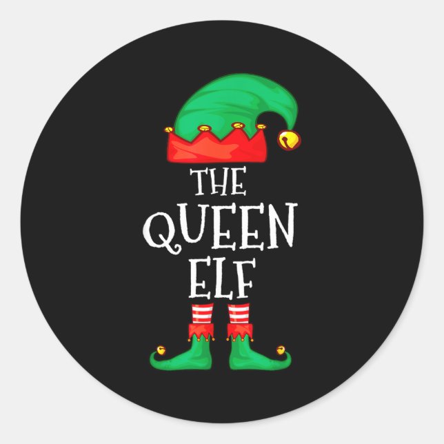 Adesivo Redondo Funny Elf Family Christmas The Queen Elf Sweater M (Frente)