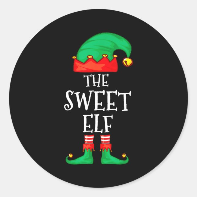Adesivo Redondo Funny Elf Family Christmas The Sweet Elf Sweater M (Frente)