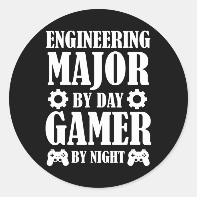 Adesivo Redondo Funny Engineering Student Engineer Gamer Gifts For (Frente)
