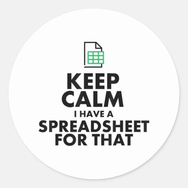 Adesivo Redondo Funny Excel Spreadsheets Lover Gift (Frente)