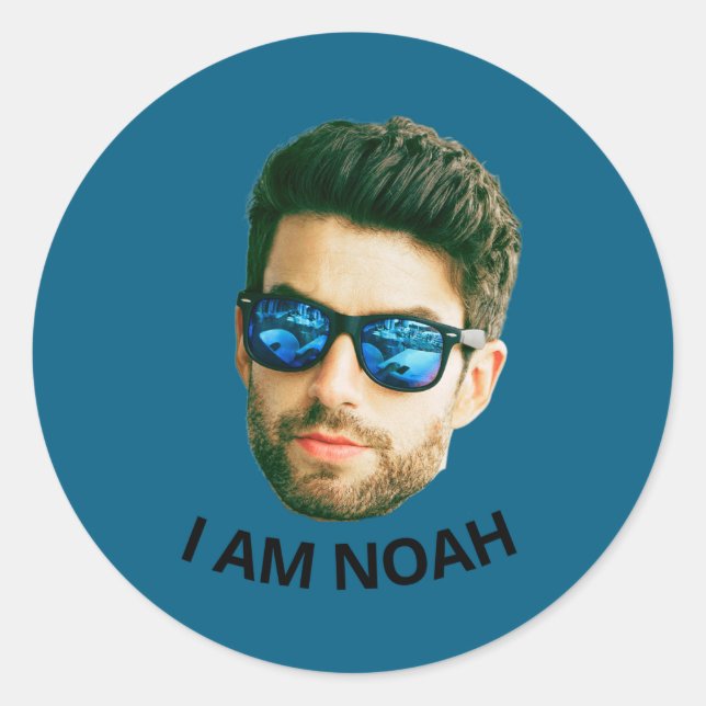 Adesivo Redondo Funny Face Cture Birthday Party Matching  (Frente)