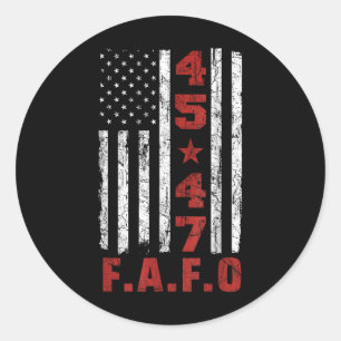 Adesivo Redondo Funny Fafo Trump Shirt Presidente 47 Trump Fafo