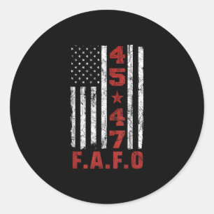 Adesivo Redondo Funny Fafo Trump Shirt Presidente 47 Trump Fafo Am