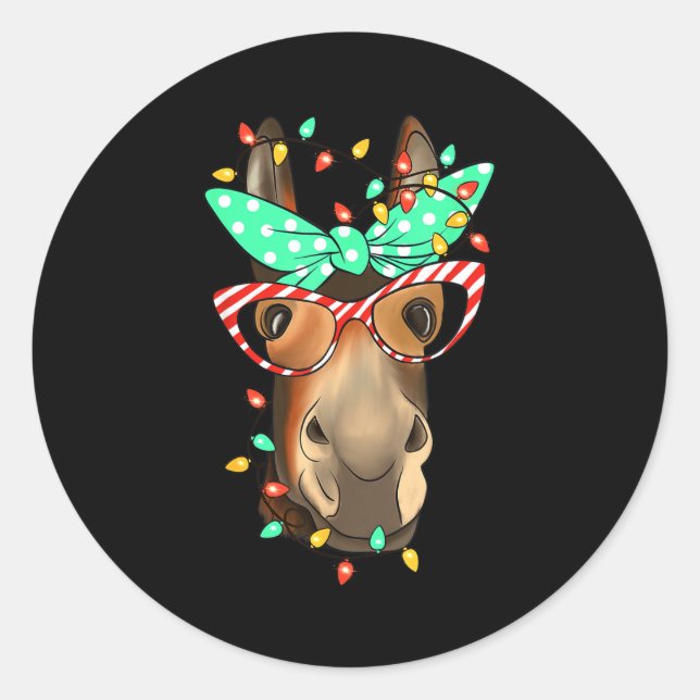 Adesivo Redondo Funny Farmer Women Girls Family Christmas  (Frente)