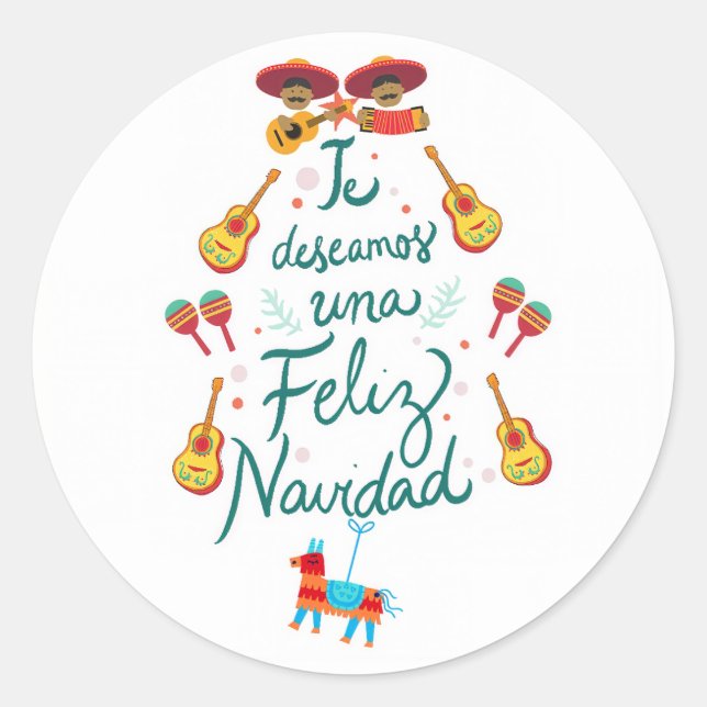 Adesivo Redondo Funny feliz navidad (Frente)
