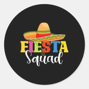 Adesivo Redondo Funny Fiesta Squad Cinco De Mayo Partido Mexicano 