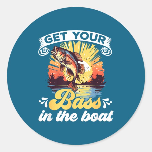 Adesivo Redondo Funny Fishing Quote Hooked On B Fishing  (Frente)