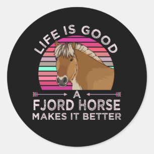 Adesivo Redondo Funny Fjord Horse Gift