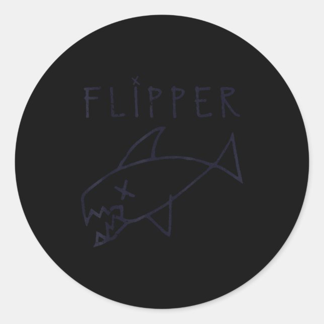 Adesivo Redondo Funny Flipper Fish Die Sarcastic Graphic  (Frente)