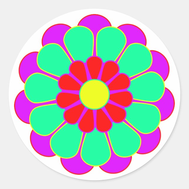 Adesivo Redondo Funny Flower Power Bloom I (Frente)