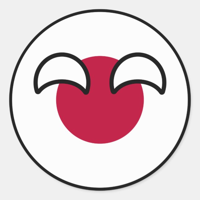 Adesivo Redondo Funny Geeky Japão Countryball Flag (Frente)