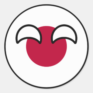 Adesivo Redondo Funny Geeky Japão Countryball Flag