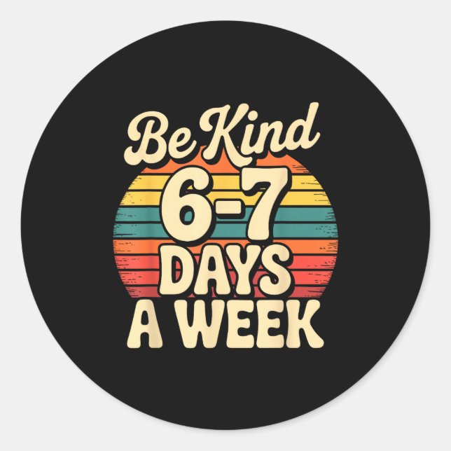 Adesivo Redondo Funny Gen Alpha Meme Slang 67 Six Seven  (Frente)