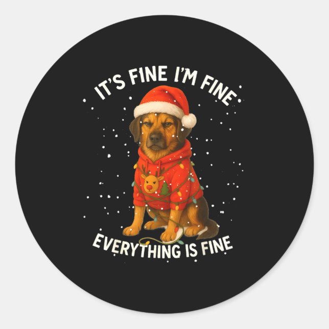 Adesivo Redondo Funny German Shepherd Decorate Christmas Shirts I' (Frente)