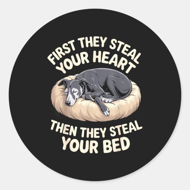 Adesivo Redondo Funny Ghound Art For Men Women Kids Puppy Ghound L (Frente)