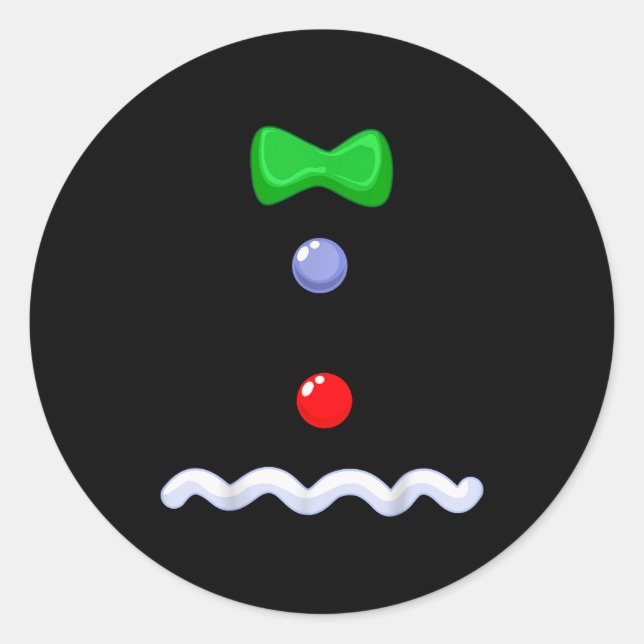 Adesivo Redondo Funny Gingerbread Man Christmas Costume  (Frente)