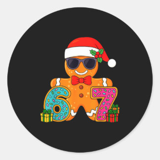 Adesivo Redondo Funny Gingerbread Six Seven 67 Ice Cream Drip Chri
