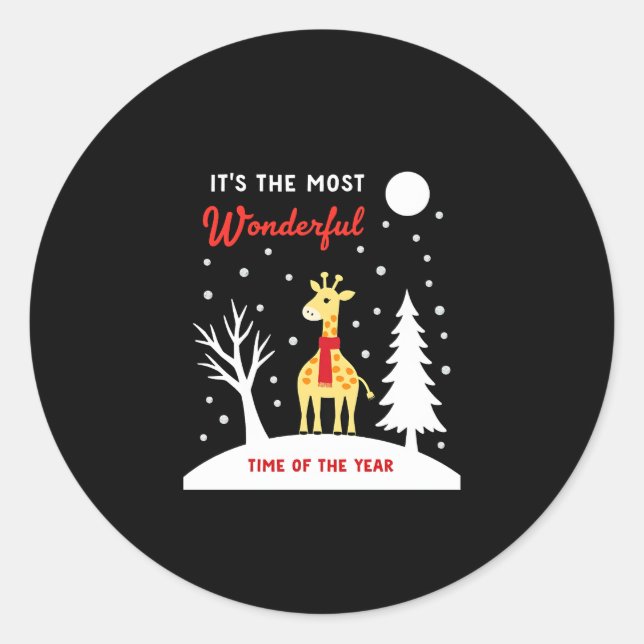 Adesivo Redondo Funny Giraffe Design For Women Girls Safari Giraff (Frente)