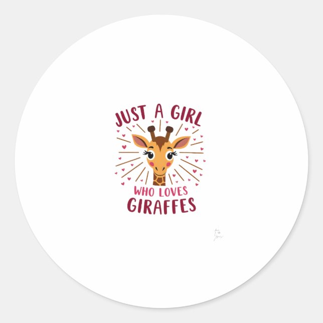 Adesivo Redondo Funny Giraffe Design For Women Girls Safari Giraff (Frente)