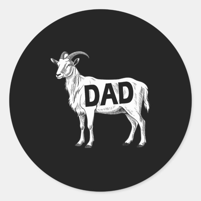 Adesivo Redondo Funny Goat Gift Dad Sarcastic Graphic  (Frente)