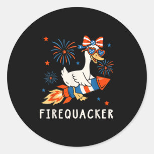 Adesivo Redondo Funny Goose 4º De Julho Independência Do Firequack