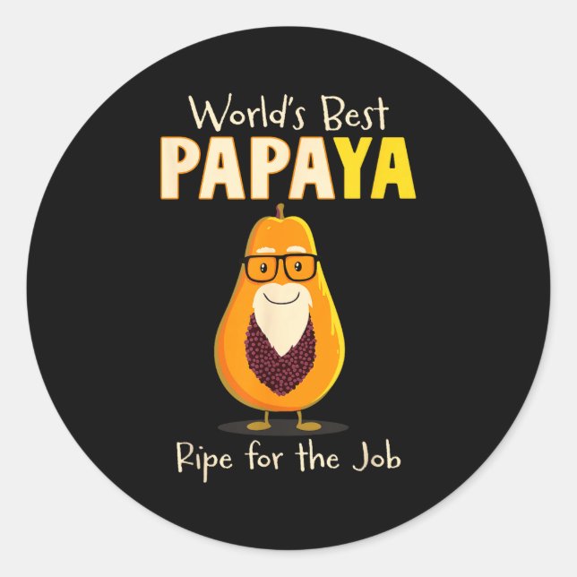 Adesivo Redondo Funny Grandfather World's Papa Papaya Pun  (Frente)