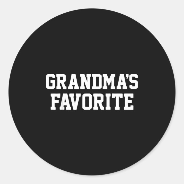 Adesivo Redondo Funny Grandma's Favorite Black Modern Clic Crew  (Frente)