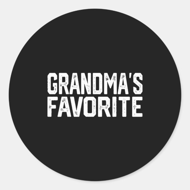 Adesivo Redondo Funny Grandma's Favorite Grandparent Granhild  (Frente)