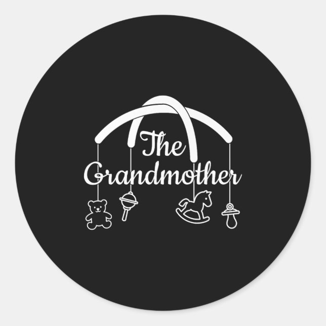 Adesivo Redondo Funny Grandmother Design For Proud Grandmas Premiu (Frente)