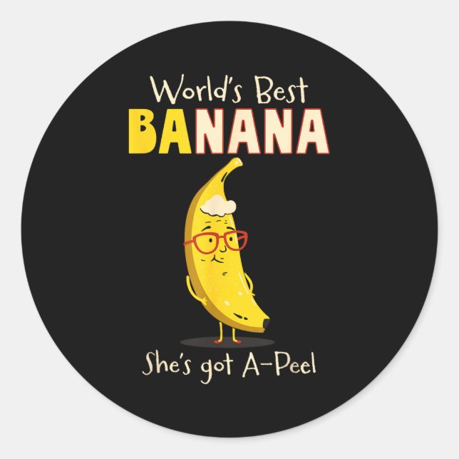Adesivo Redondo Funny Grandmother World's Nana Banana Pun  (Frente)