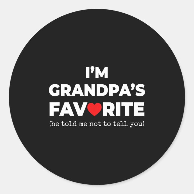 Adesivo Redondo Funny Grandpa's Favorite Shirt I'm Grandpa's Favor (Frente)