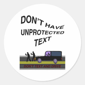 Adesivo Redondo Funny Graphic Don't Text And Drive