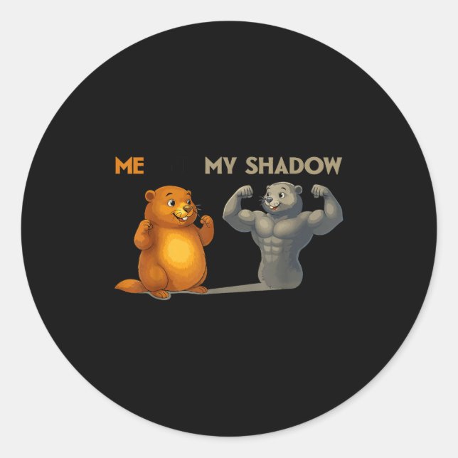 Adesivo Redondo Funny Groundhog Day  (Frente)