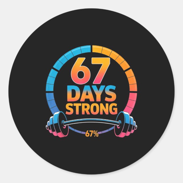 Adesivo Redondo Funny Gym Meme 67  (Frente)