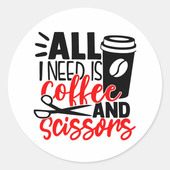 Adesivo Redondo Funny Hairdresser Hair Salon Stylist Cosmetologist (Frente)