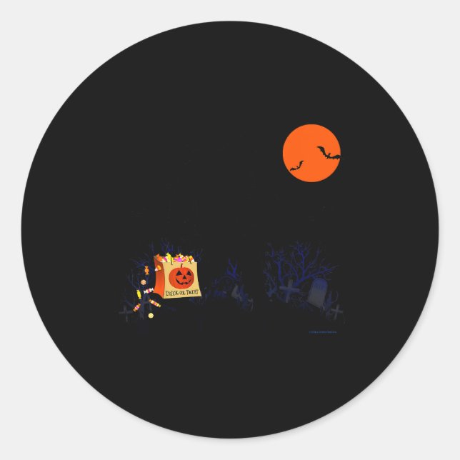 Adesivo Redondo Funny Halloween Bigfoot Trick Or Treating - Bigfoo (Frente)