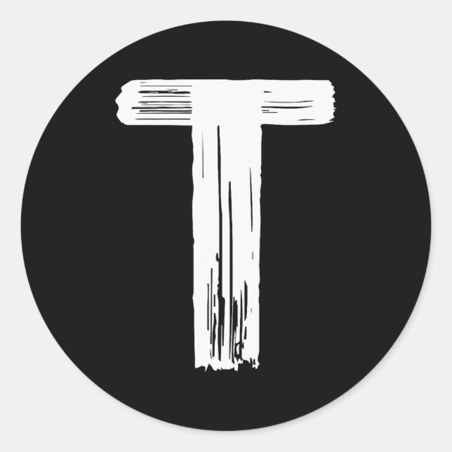 Adesivo Redondo Funny Halloween Carnival Costume Letter T Green Vi (Frente)