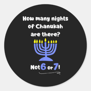 Adesivo Redondo Funny Hanukkah 67 Meme Professor Quantas Noites De