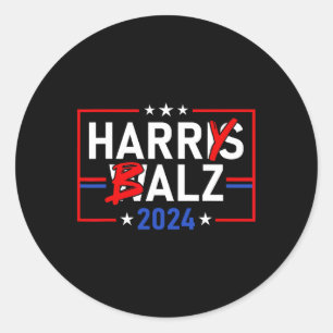 Adesivo Redondo Funny Harris W 24 Harry B 2024 Meme Democratics Vo