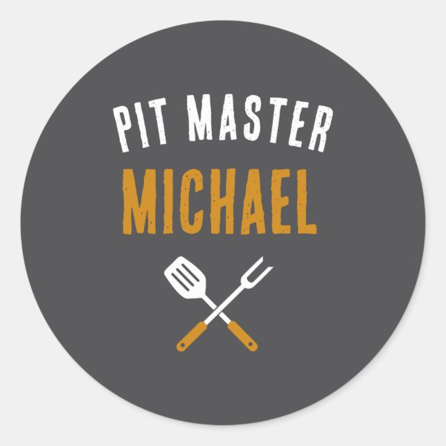 Adesivo Redondo Funny Id Smoke That Name Bbq Grilling Dad  (Frente)