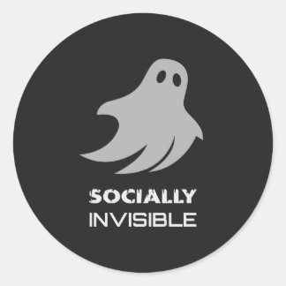 Adesivo Redondo Funny Introvert Spooky Ghost