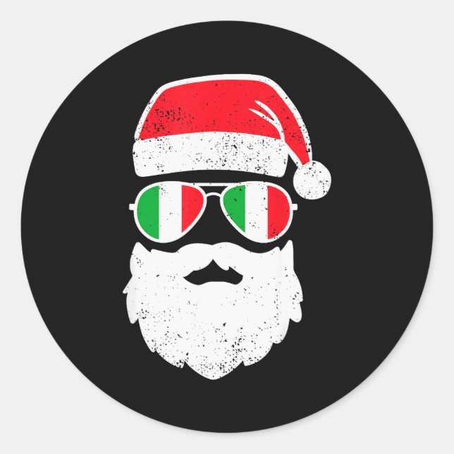 Adesivo Redondo Funny Italian Christmas Pajama Funny Italian Match (Frente)