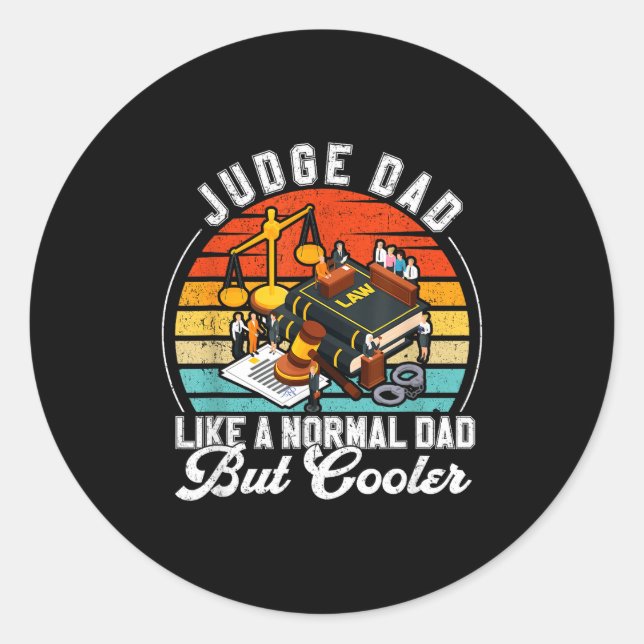 Adesivo Redondo Funny Judge Gift Judge Dad Judge Top Judge Gift  (Frente)
