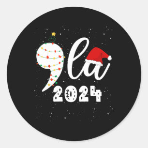 Adesivo Redondo Funny Kamala Harris 2024 Comma La Christmas