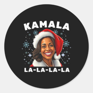 Adesivo Redondo Funny Kamala Harris 2024 Natal Comma La Men Wo