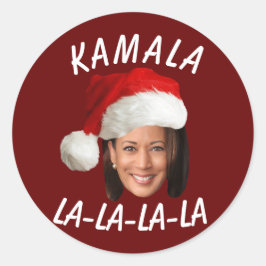 Adesivo Redondo Funny Kamala Harris Face Papai Noel Natal