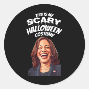 Adesivo Redondo Funny Kamala Harris Scary Halloween Presidente